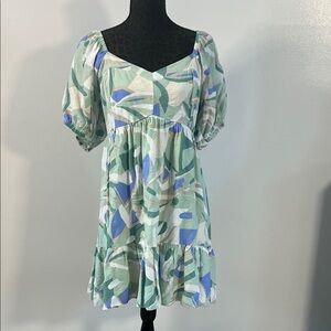 Nine West Abstract Puff Sleeve Dress size XXL